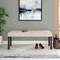 Homeroots 48" Ivory and Black Tufted Velvet Upholstered Bench 569210 - alternate 4