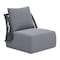 Homeroots 33" Gray Outdoor Accent Chair with Gray Cushions 572308 - alternate 1
