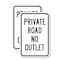 Signmission Private Road No Outlet, 18'' X 24'' 2 Signs, Heavy Gauge Aluminum, 2PK A-1824-2PACK-2721 - alternate 1
