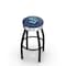 Holland Bar Stool Co 25" Black Wrinkle Seattle Kraken Swivel Bar Stool, Chrome Accent Ring L8B3C25SeaKrk - alternate 1
