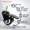 Powertec 2in PU Caster Wheels Set, 3/8in-16 x 1 Stem Casters, 2 w/ Locking Brake, 350 lbs, 360° Swivel 17220 - alternate 3