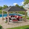 Sunjoy 11ft x 13ft  Grayden Wood Gazebo , Outdoor Patio Solar Powered Hardtop Gazebo, One-Tier Metal Roof A102005891 - alternate 4
