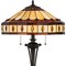 Homeroots 61" Bronze 2-Light Traditional Floor Lamp, Purple and Ivory Abstract Tiffany Glass Empire Shade 526315 - alternate 2