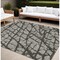 Homeroots 8' X 10' Gray and Black Abstract Washable Indoor Outdoor Area Rug 559277 - alternate 1