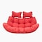 Leisuremod 2-Person Hanging Egg Chair Cushion, Weather-Resistant, Headrest & Zippered Cover ES52C-R - alternate 1