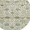 Homeroots 8' Ivory Green And Brown Round Floral Washable Indoor Outdoor Area Rug 603469 - alternate 5