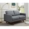 Leisuremod Chester Modern Leather Loveseat with Birch Wood Base, Grey CS58GR-L - alternate 6