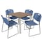 Regency Square Kee Breakroom Table W/ 4 Zeng Stack Chairs, 36 in W, 36 in L, Noble Oak TB3636NOBPCM44BE - alternate 1