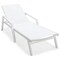 Leisuremod Marlin Patio Chaise Lounge Chair with Armrests in White Aluminum Frame, White, 2PK MLAW-77W2 - alternate 5