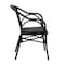 Homeroots Set of Two Black Upholstery Partially Open Back Dining Arm Chairs 653937 - alternate 5