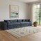 Homeroots 162" Gray Corduroy Compression Foam Sofa 719546 - alternate 2
