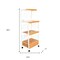 Homeroots White and Natural 26in Rolling Kitchen Cart With Storage 469466 - alternate 2