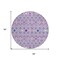 Homeroots 8' Lavender Ivory And Blue Round Geometric Washable Indoor Outdoor Area Rug 612198 - alternate 2