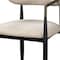 Homeroots Set of Two Beige And Black Upholstered Fabric Open Back Dining Arm Chairs 573343 - alternate 4