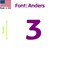 Aacc Self-Adhesive Vinyl Number: 3, Size: 17 cm. Color: Purple Font: Anders, 12PK AACC-Anders-N3-Purple-M17x12 - alternate 1