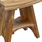 Homeroots Compact Curvilinear Teak Shower Outdoor Bench With Shelf In Natural Finish 376725 - alternate 5