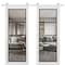 Sartodoors Sturdy Double Barn Door, Lucia 2466 White Silk with Clear Glass and Aluminum Strips, 13FT Rail Han LUCIA2466DB-S-WS-36 x 80 - alternate 1