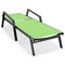 Leisuremod Marlin Patio Chaise Lounge Chair with Armrests in Black Aluminum Frame, Green MLABL-77G - alternate 3