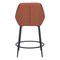 Homeroots Set of Two 25" Brown And Black Faux Leather And Steel Counter Height Bar Chairs 555710 - alternate 4
