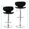 Elama 2 Piece Slim Faux Leather Adjustable Bar Stool in Black with Chrome Base ELM-723-BLK - alternate 5