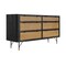 Homeroots 61" Natural and Black Solid Wood Six Drawer Double Dresser 518620 - alternate 4