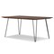 Homeroots 66" Walnut and Black Wood and Iron Dining Table 640713 - alternate 2