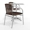 Flash Furniture Square Table Set, 23.5 W, 23.5 L, 27.5 H, Aluminum, Plastic, Rattan, Stainless Steel, Grey TLH-ALUM-24SQ-020CHR2-GG - alternate 4