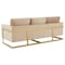 Leisuremod Lincoln Upholstered Velvet Sofa with Gold Frame, Beige LA83BG - alternate 4