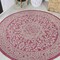 Jonathan Y Sinjuri Medallion Textured Weave Fuchsia/Light Gray 5 ft Round Indoor/Outdoor Area Rug SMB101G-5R - alternate 1