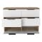 Homeroots 42" White and Natural Six Drawer Double Dresser 544053 - alternate 5