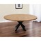 Homeroots 72" Natural And Black Rounded Solid Wood And Iron Pedestal Base Dining Table 563915 - alternate 1
