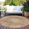 Homeroots 8' Artichoke Green And Beige Round Medallion Washable Indoor Outdoor Area Rug 616444 - alternate 4