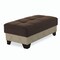 Homeroots 48" Brown and Cream Faux Leather And Microfiber Tufted Storage Ottoman 608926 - alternate 4