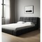 Homeroots Dark Gray Tufted Linen Blend Upholstered Queen Bed Frame 606423 - alternate 1