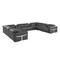 Homeroots Dark Gray Italian Leather Power Reclining U Shaped Twelve Piece Sectional With Console 634658 - alternate 6