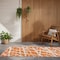 Homeroots 8' Runner Orange and White Abstract Washable Non Skid Indoor Outdoor Runner Rug 559281 - alternate 5