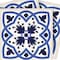 Homeroots 4" X 4" Blue And White Mosaic Peel And Stick Removable Tiles 399825 - alternate 2