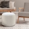 Homeroots 18" White Jute Blend Round Geometric Pouf Ottoman 534099 - alternate 3