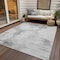 Homeroots 10' X 14' Silver Gray And Pewter Abstract Washable Indoor Outdoor Area Rug 582685 - alternate 3