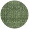 Homeroots 8' Artichoke Green And Black Round Damask Washable Indoor Outdoor Area Rug 605093 - alternate 4
