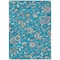 Homeroots 10' X 14' Teal Blue Ivory And Pink Floral Washable Indoor Outdoor Area Rug 597853 - alternate 3