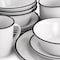 Martha Stewart Black Rimmed Fine Ceramic 16 Piece Dinnerware Set 127300.16 - alternate 4