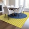 Homeroots 8' X 10' Yellow And Blue Striped Washable Indoor Outdoor Area Rug 597214 - alternate 4