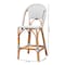 Bali & Pari Genica Classic French Two-Tone Navy and White Weaving and Natural Rattan Bar Stool 251-13957-ZORO - alternate 3