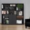 Homeroots 71" Black Five Tier Bookcase with Two doors 546342 - alternate 2