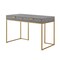 Homeroots 45" Gray and Gold Wood and Stainless Steel Writing Desk With Two Drawers 543809 - alternate 1