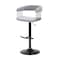 Homeroots Light Gray and Black Fabric with Metal Swivel Adjustable Height Bar Chair 534474 - alternate 5