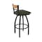 Holland Bar Stool Co Revelle 30in Swivel Bar Stool with Black Wrinkle Finish, Medium Back and Canter Pine Seat 881 - alternate 3