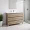 Homeroots 48" Natural Wood Freestanding Bathroom Vanity With White Sink And Three Drawers 624167 - alternate 3