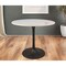 Homeroots 36" White And Black Rounded Marble And Iron Pedestal Base Dining Table 517849 - alternate 2